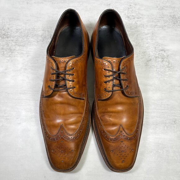 Allen Edmonds Bel Air Leather Wingtip Derby Shoes - Men's Size 11 B - Walnut Tan - Picture 5 of 9